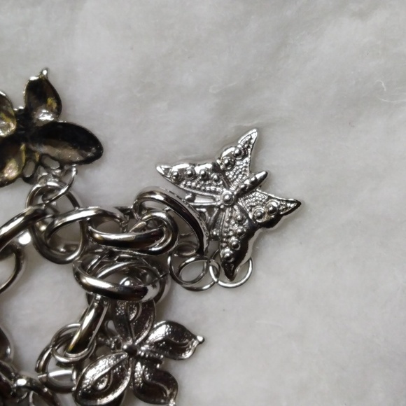 Watch/Bracelet,Silver tone,Butterfly bracelet watch. - Picture 5 of 10